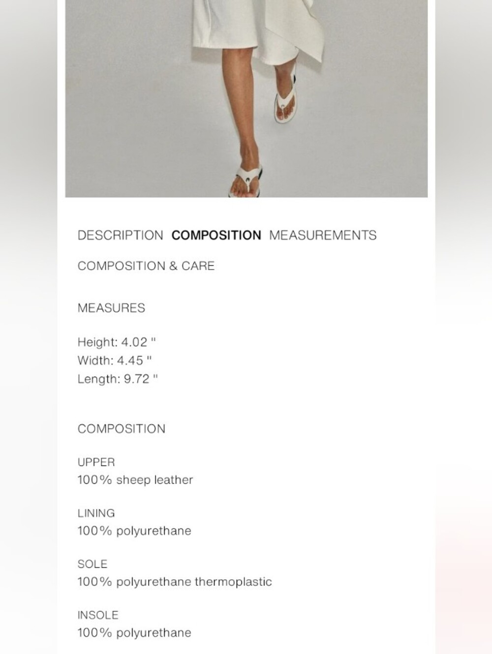 Zara Leather White Thong Sandals with Black Sole - Picture 7 of 12